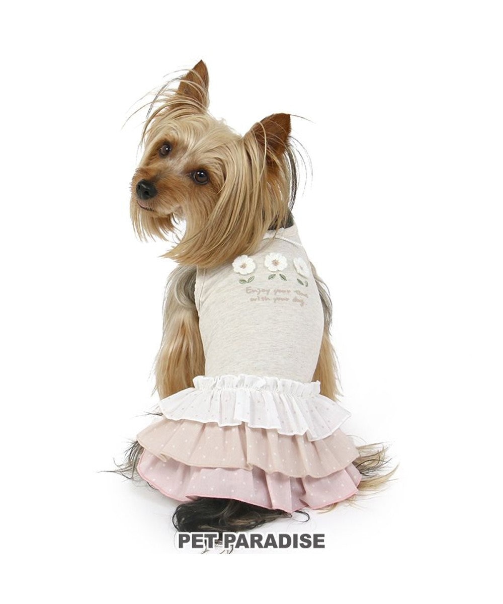 PET PARADISE 花柄 フリル ワンピース 【小型犬】 白~オフホワイト