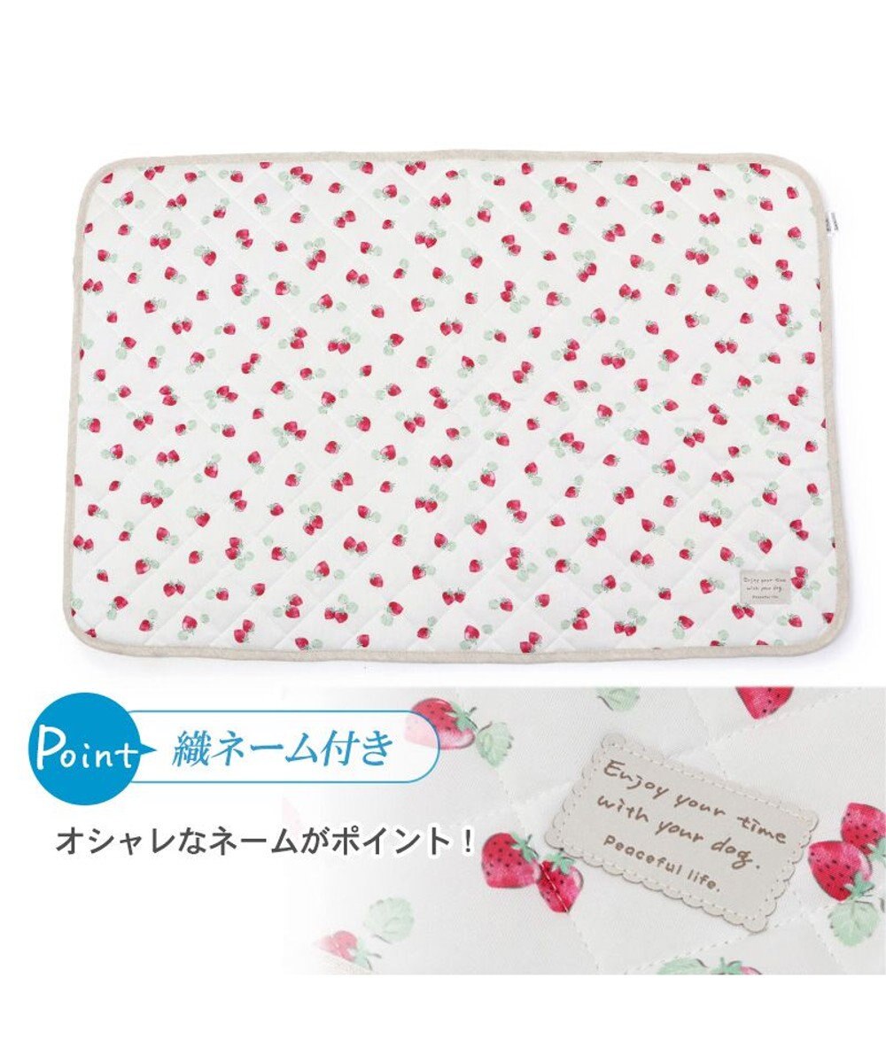 PET PARADISE 接触冷感 柔らか クールマットM《苺 ネイティブ 》 (90×60cm)
