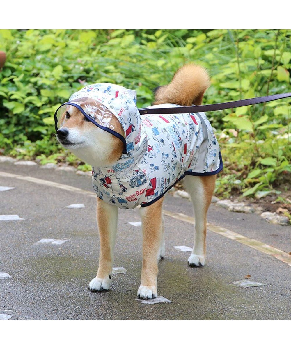 PET PARADISE スヌーピー レインコート 透明フード付き 《アメリカンビンテージ柄》 中型犬 大型犬 