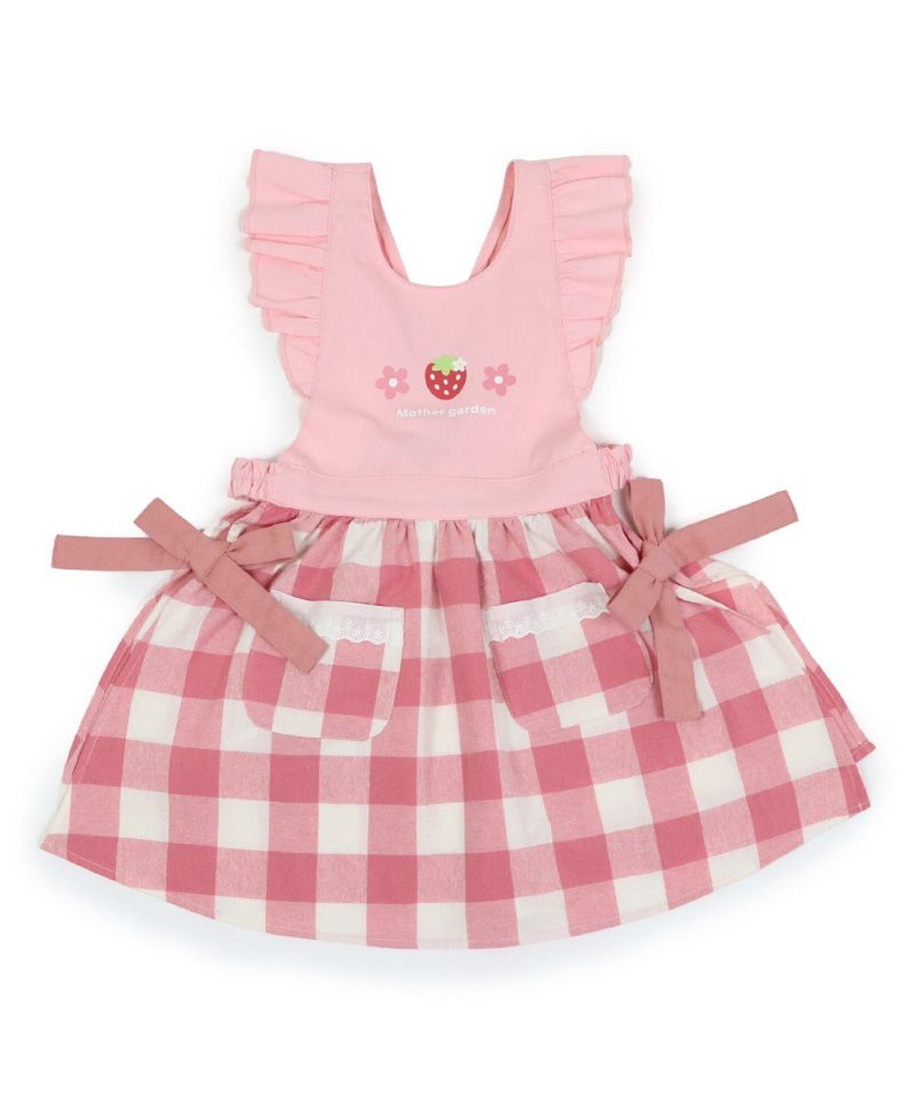 Mother garden マザーガーデン 野いちご フリルエプロン 90cm~110cm ポケット付き