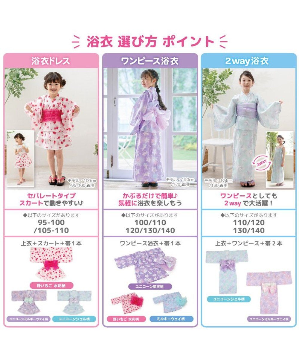 マザーガーデン 2024 ワンピース 浴衣 《野いちご 水彩柄》 100