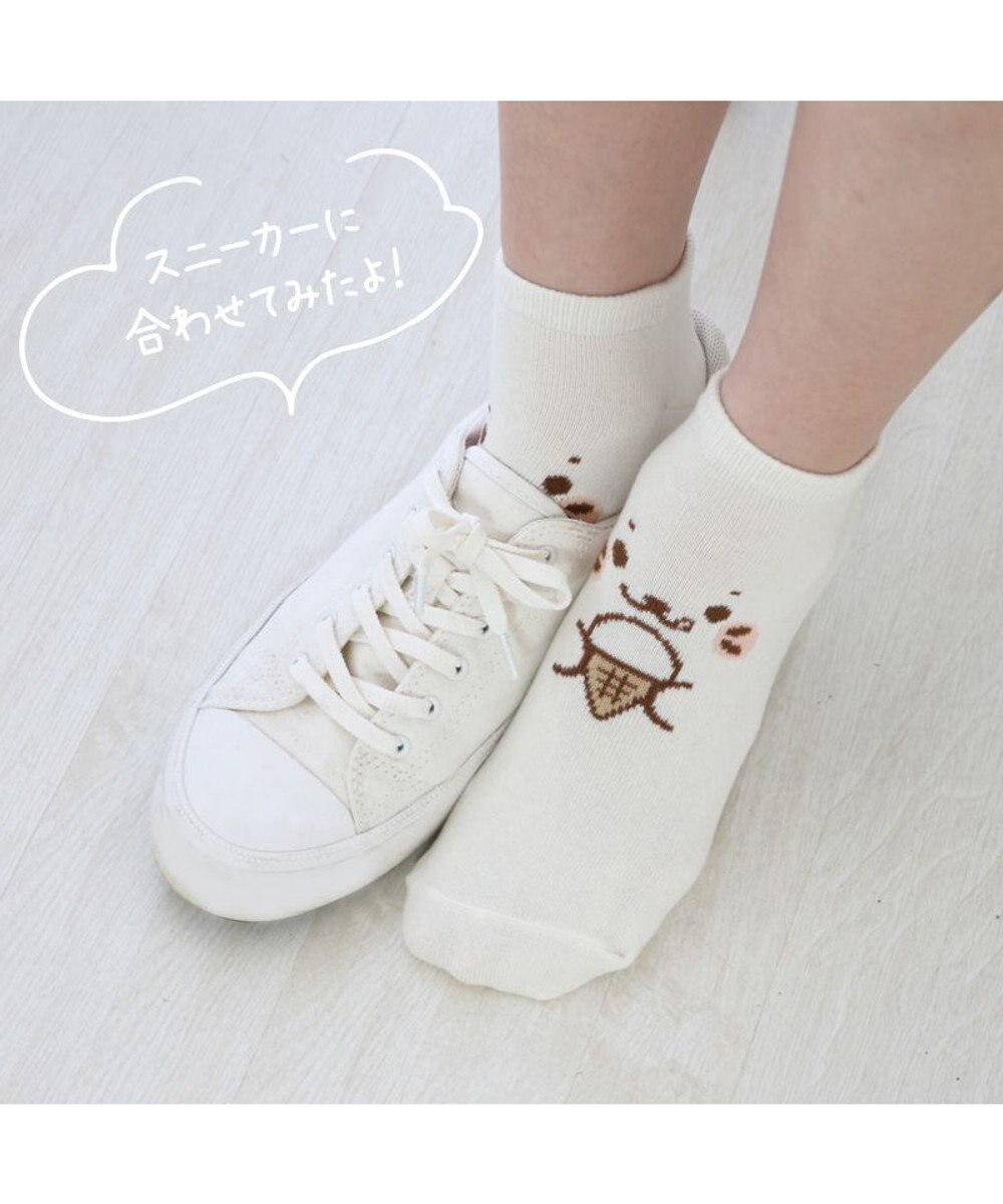 Mother garden しろたん スニーカー丈ソックス 3足セット 21～24cm 《顔ぼんアイス/お友達カラフル/お友達フェイス》 