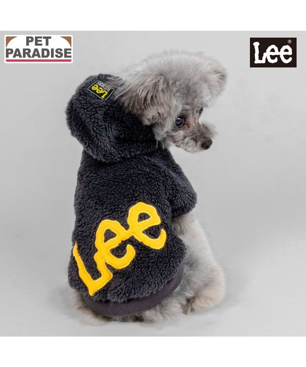 PET PARADISE Lee ロゴ ボアパーカー 《グレー》 小型犬 