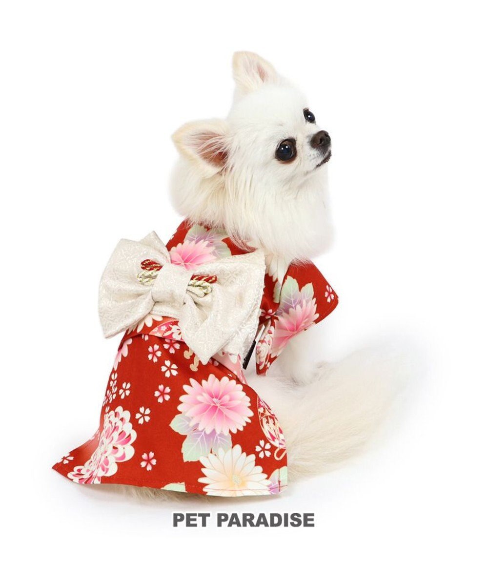 PET PARADISE ペットパラダイス 手毬菊 着物 小型犬 レッド