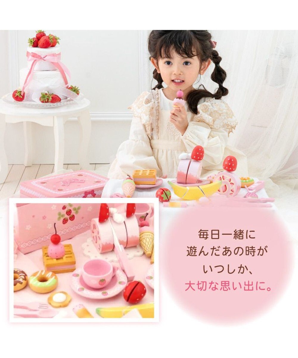 Mother garden 【ギフト巾着セット商品】 野いちご スウィートカフェリボン 木製 ままごとセット 