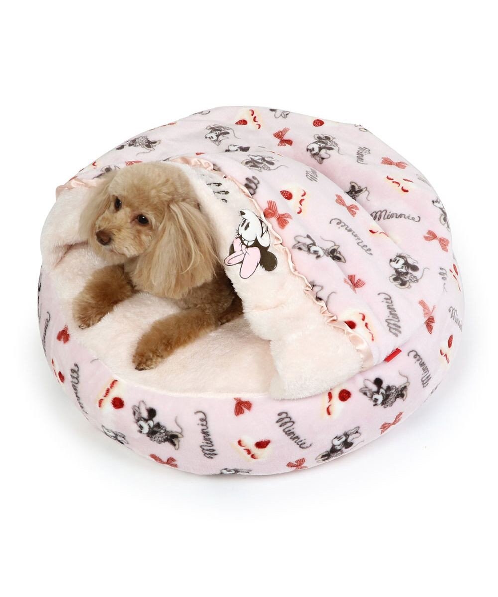 PET PARADISE ディズニー ミニーマウス 丸形寝袋 遠赤外線 《ケーキ柄》 60cm 