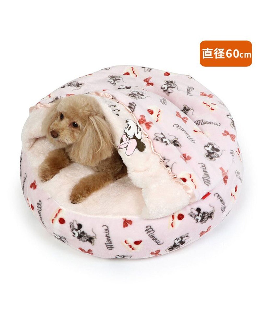 PET PARADISE ディズニー ミニーマウス 丸形寝袋 遠赤外線 《ケーキ柄》 60cm 