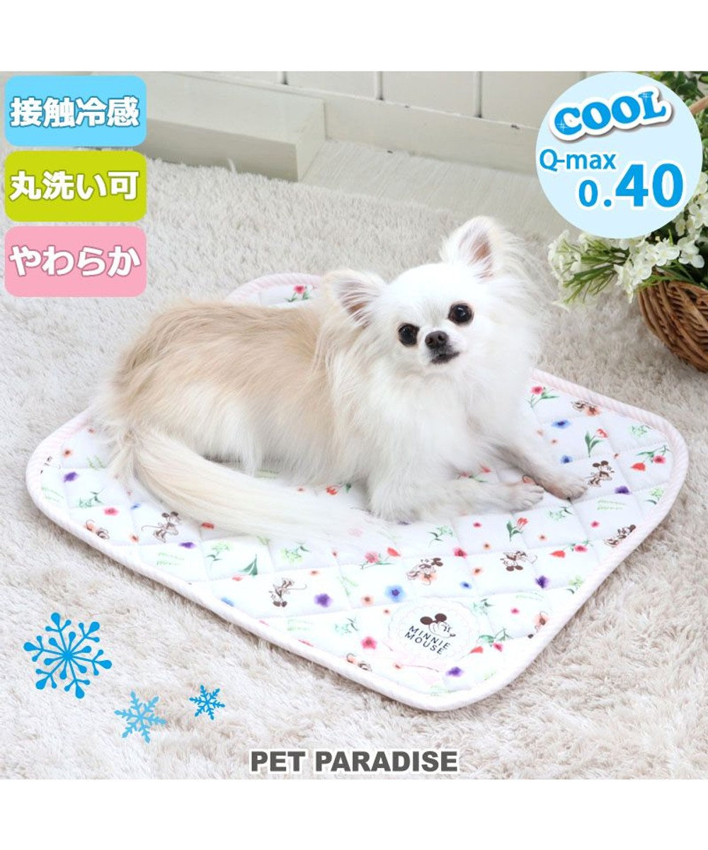 PET PARADISE 犬 冷感 マット マット 接触冷感 ディズニー ミニーマウス 柔らか クールマット (48×40cm) 水彩 グッズ やわらか ピンク（淡）