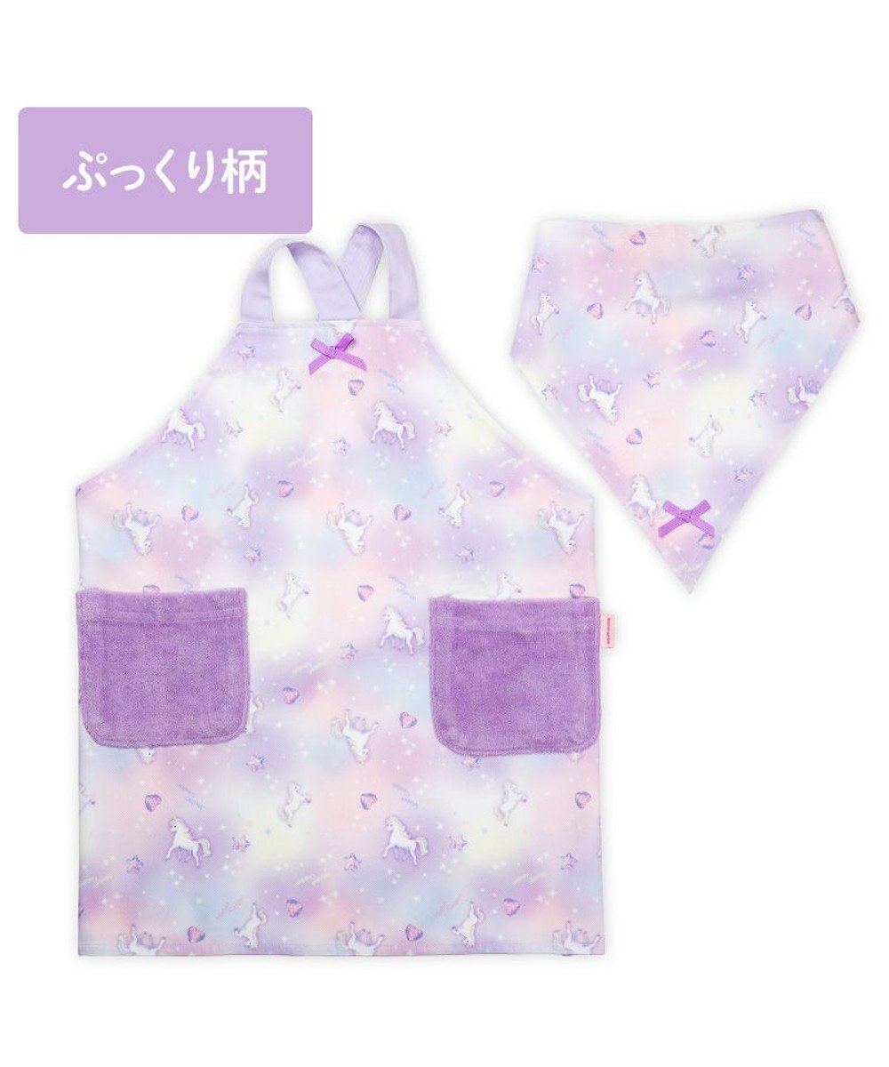 Mother garden マザーガーデン ユニコーン バッククロスエプロン 三角巾付き 100～120cm 《ぷっくり柄》 