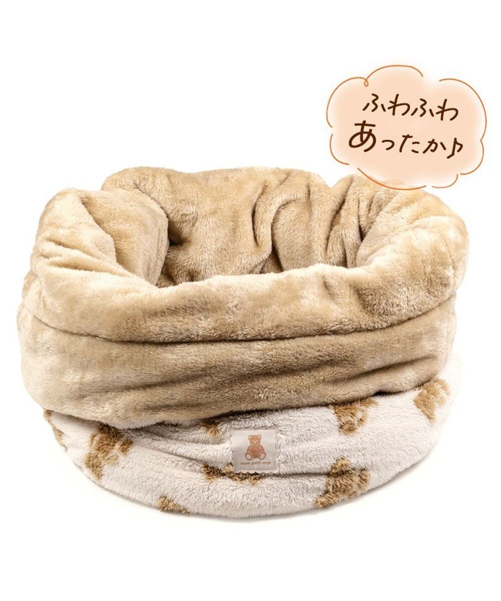 PET PARADISE ペットパラダイス くまちゃん織り 遠赤外線  筒型 寝袋  L