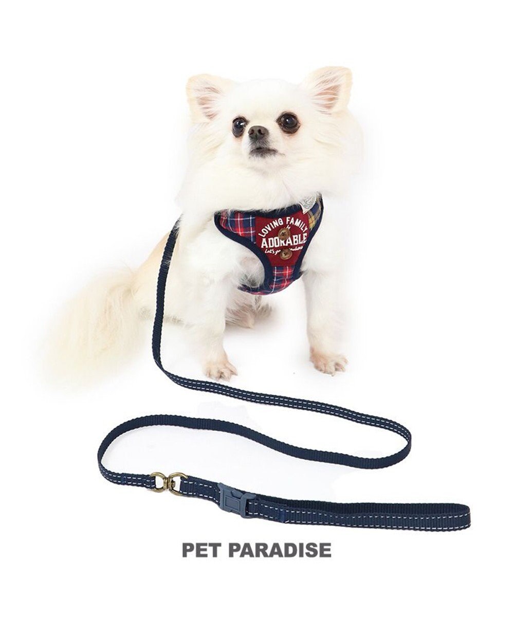 PET PARADISE 犬 ハーネスリード 【４Ｓ】 【３Ｓ】 赤チェック 赤