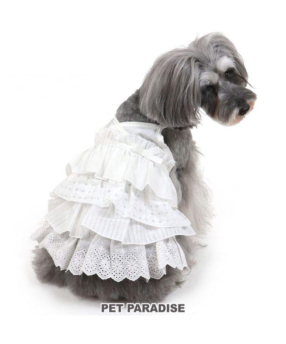 PET PARADISE 犬 服 夏服 ワンピース  ホワイト〔小型犬〕 フリル ペットウエア ペットウェア ドッグウエア ドッグウェア ベビー 超小型犬 小型犬 白~オフホワイト