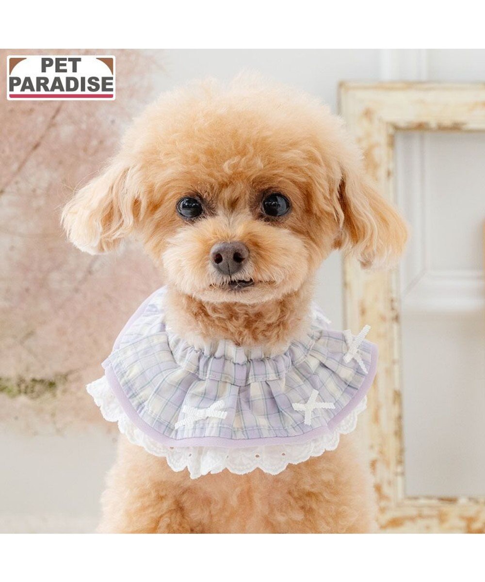 PET PARADISE ペットパラダイス チェック柄 スタイ 《パープル》 小型犬 
