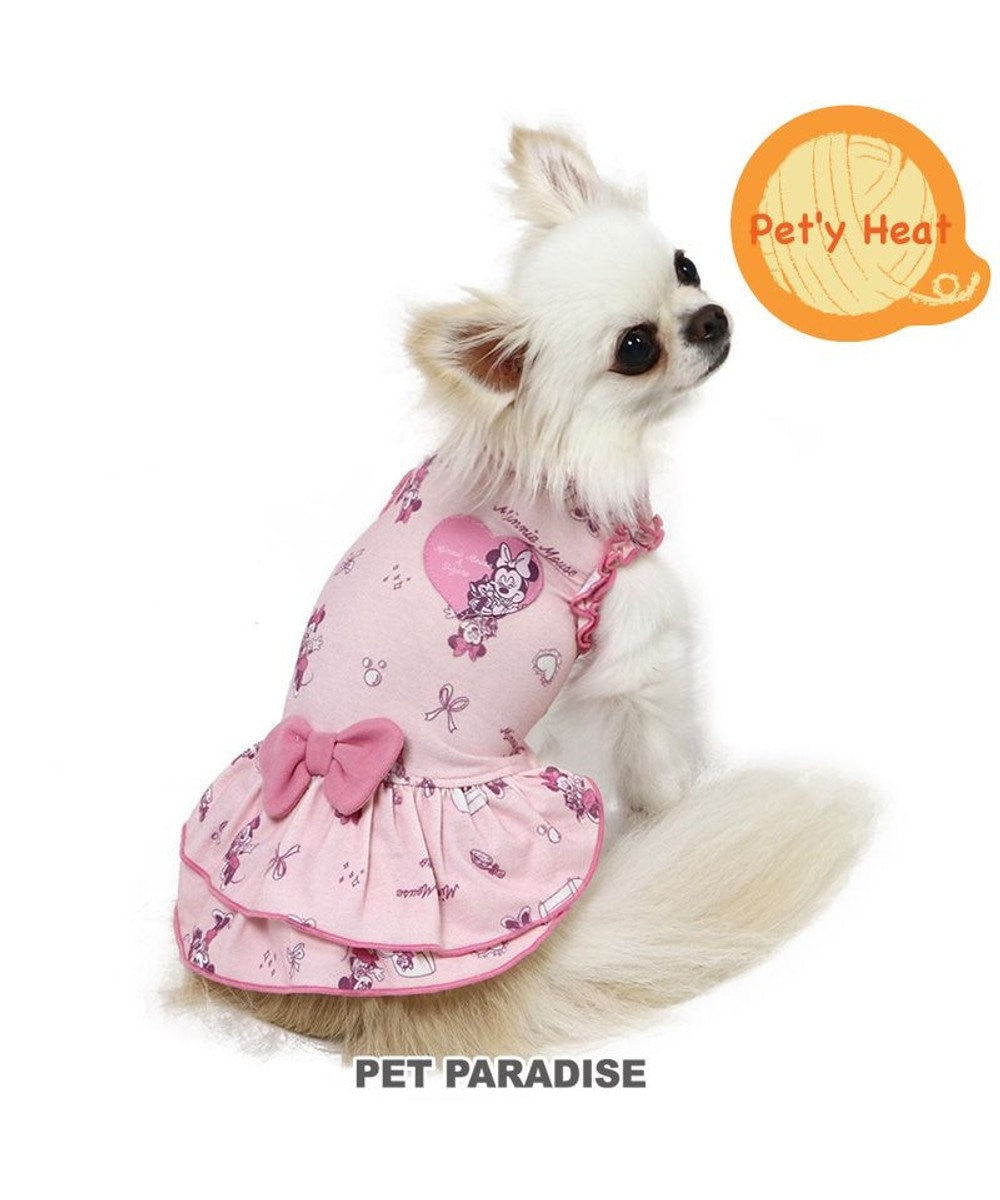 PET PARADISE ディズニー ミニーマウス ペティヒート ワンピース  《コスメ柄》 小型犬 ピンク（淡）
