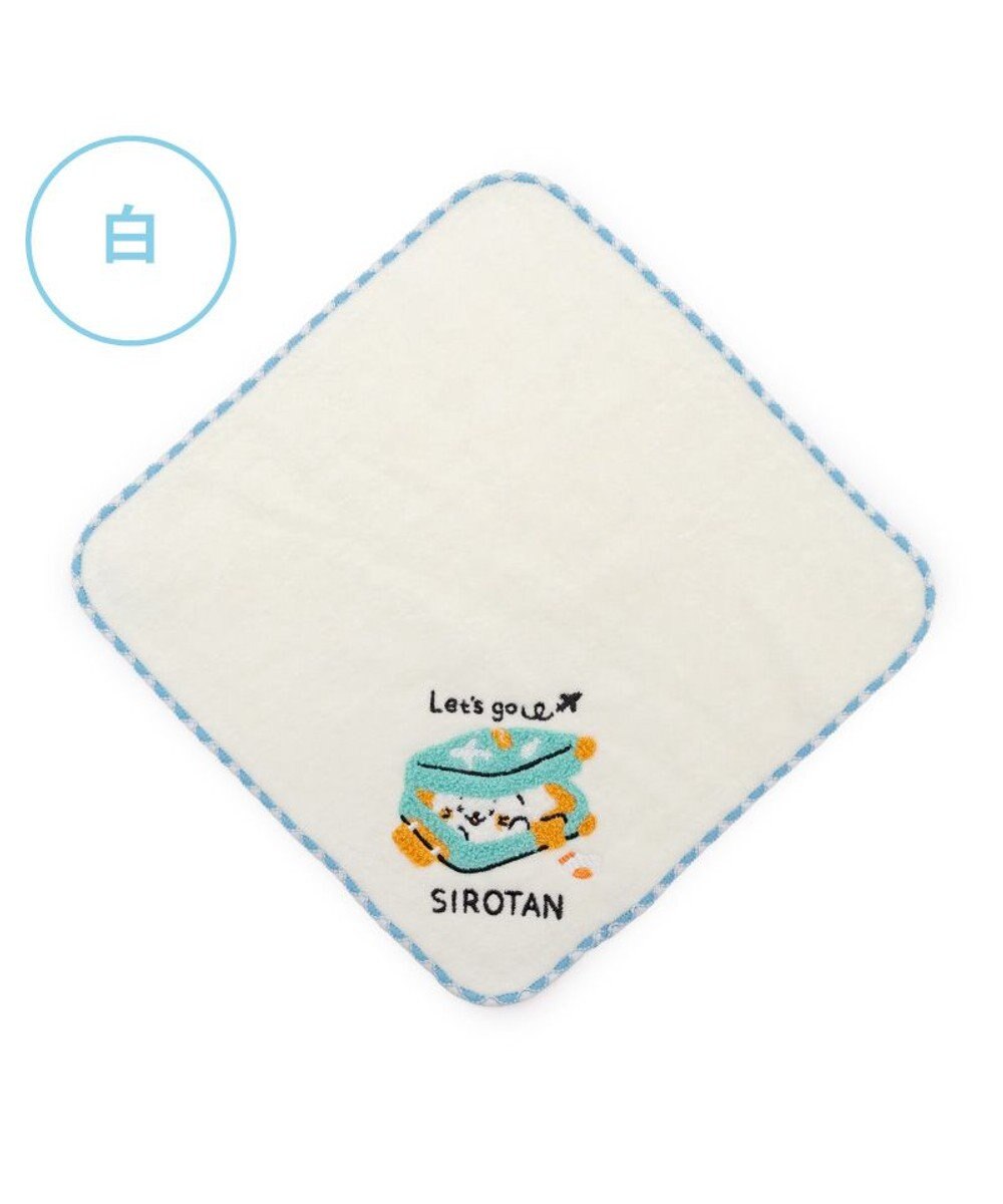 Mother garden しろたん ミニタオル 《スーツケ柄　白》 