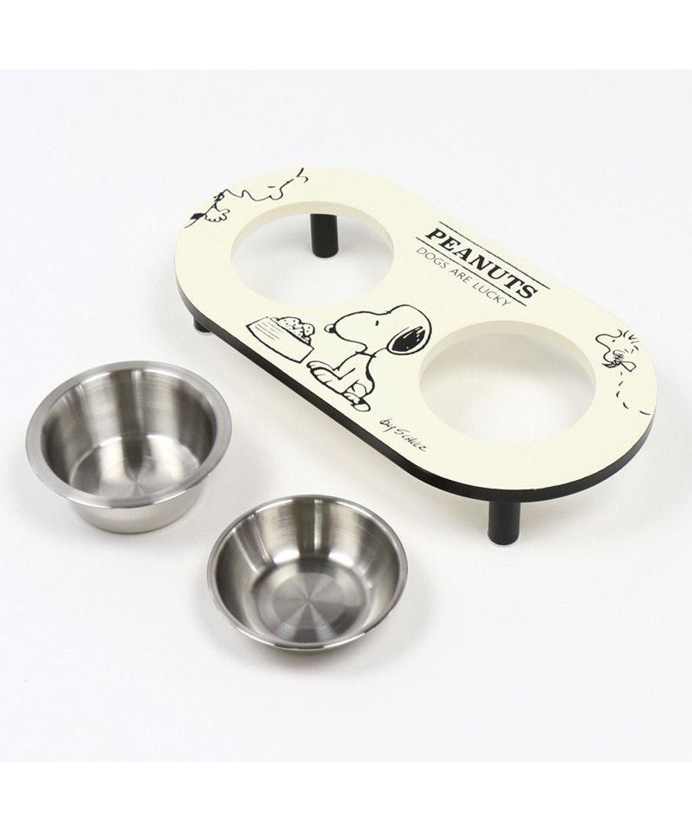 PET PARADISE スヌーピー モノトーン フードボウル スタンド 