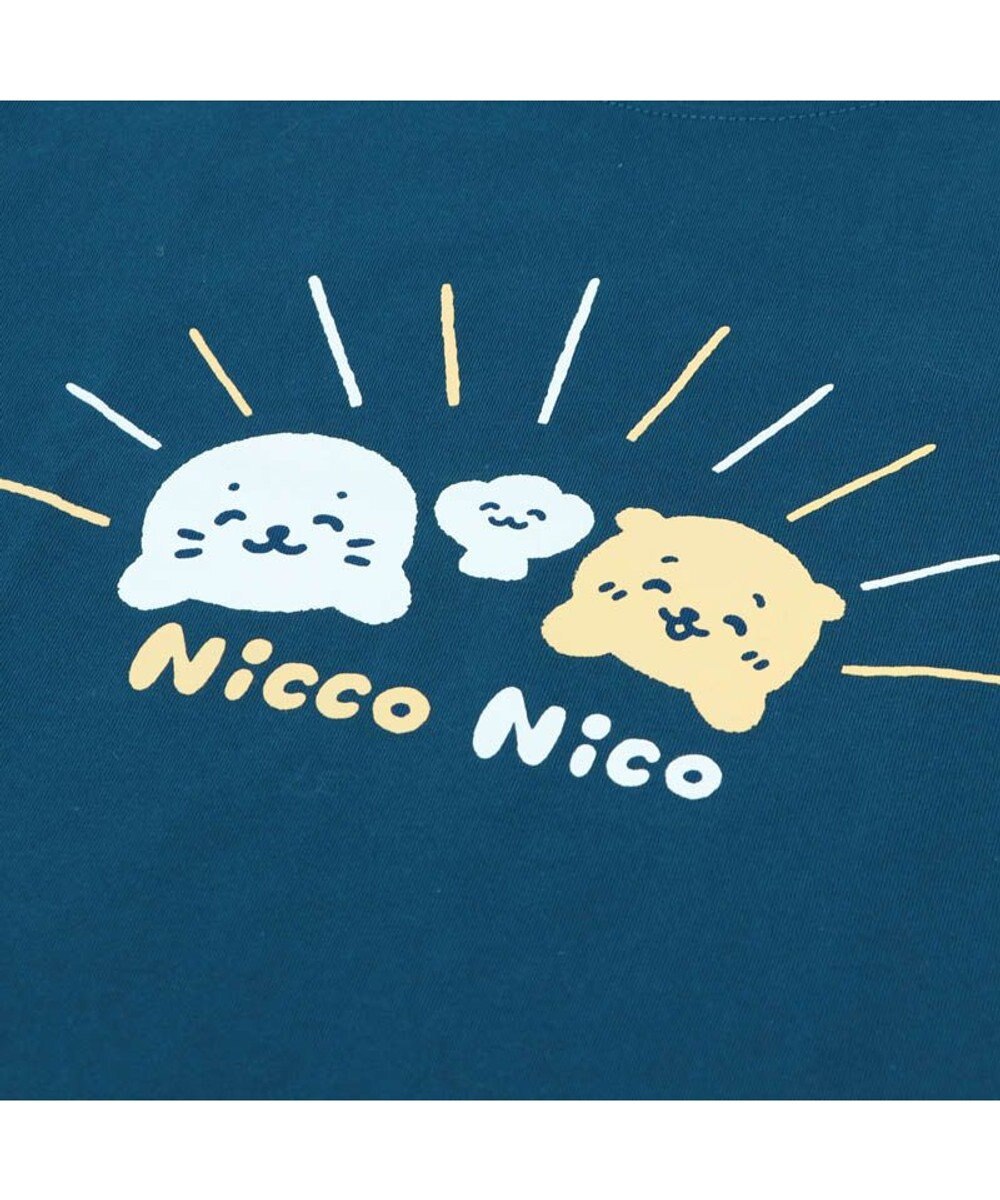 Mother garden しろたん Tシャツ 半袖 《Nicco Nico柄》 紺色　S/M/L/XL レディース メンズ ユニセックス 男女兼用 半袖 あざらし アザラシ かわいい キャラクター マザーガーデン #しろたんＴシャツ2021 父の日 父の日ギフト 