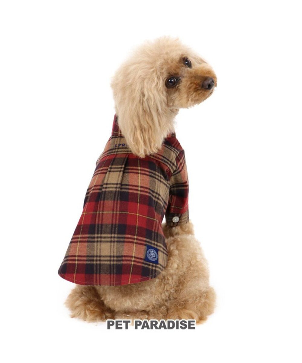 PET PARADISE 犬 服  J.PRESS シャツ 〔小型犬〕 ネルチェック 犬服 犬の服 犬 服 ペットウエア ペットウェア ドッグウエア ドッグウェア ベビー 超小型犬 小型犬 暖かい 赤