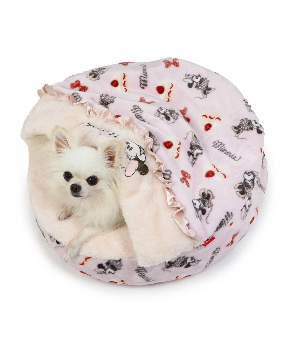 PET PARADISE ディズニー ミニーマウス 丸形寝袋 遠赤外線 《ケーキ柄》 50cm 