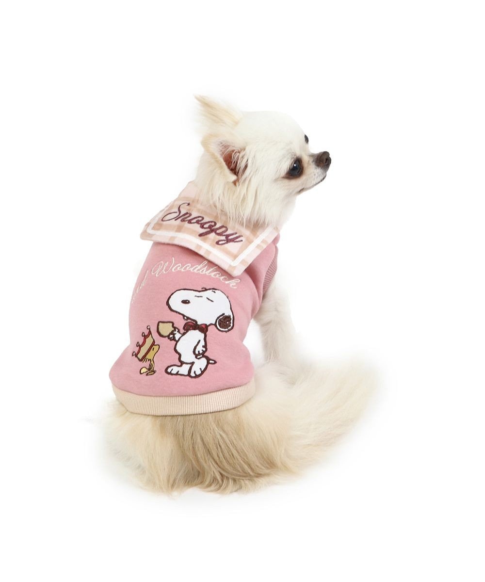 PET PARADISE スヌーピー チェック襟 トレーナー 《ピンク》  小型犬 ピンク