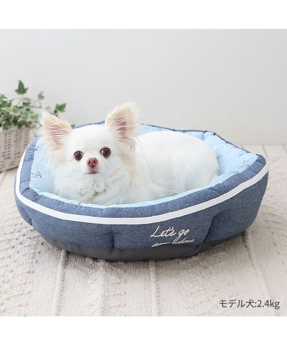 PET PARADISE ペットパラダイス クールカドラー 丸型《マリン柄》 超小型犬