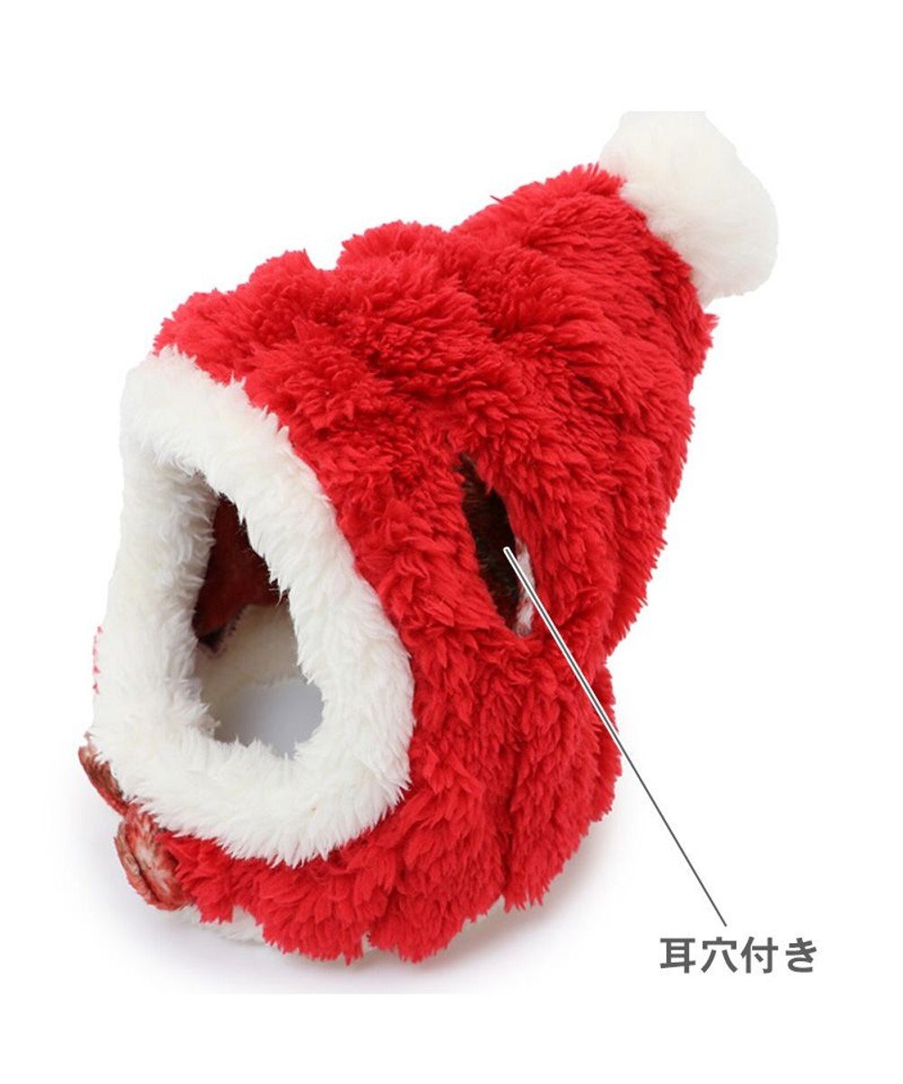 新品未使用　美品　クリスマスオーナメント　犬　サンタ帽子　赤　デコレーション PET PARADISE 犬 帽子 クリスマス サンタ 〔小型犬〕 ふわふわ