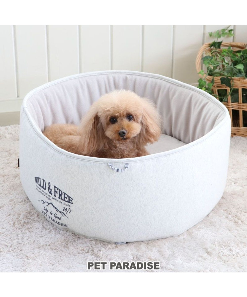 PET PARADISE 犬 ベッド おしゃれ 丸型 カドラー  (55cm) カップカドラー 犬 猫 ペットベット ハウス 小型犬 介護 ふわふわ クッション 深型 ベージュ