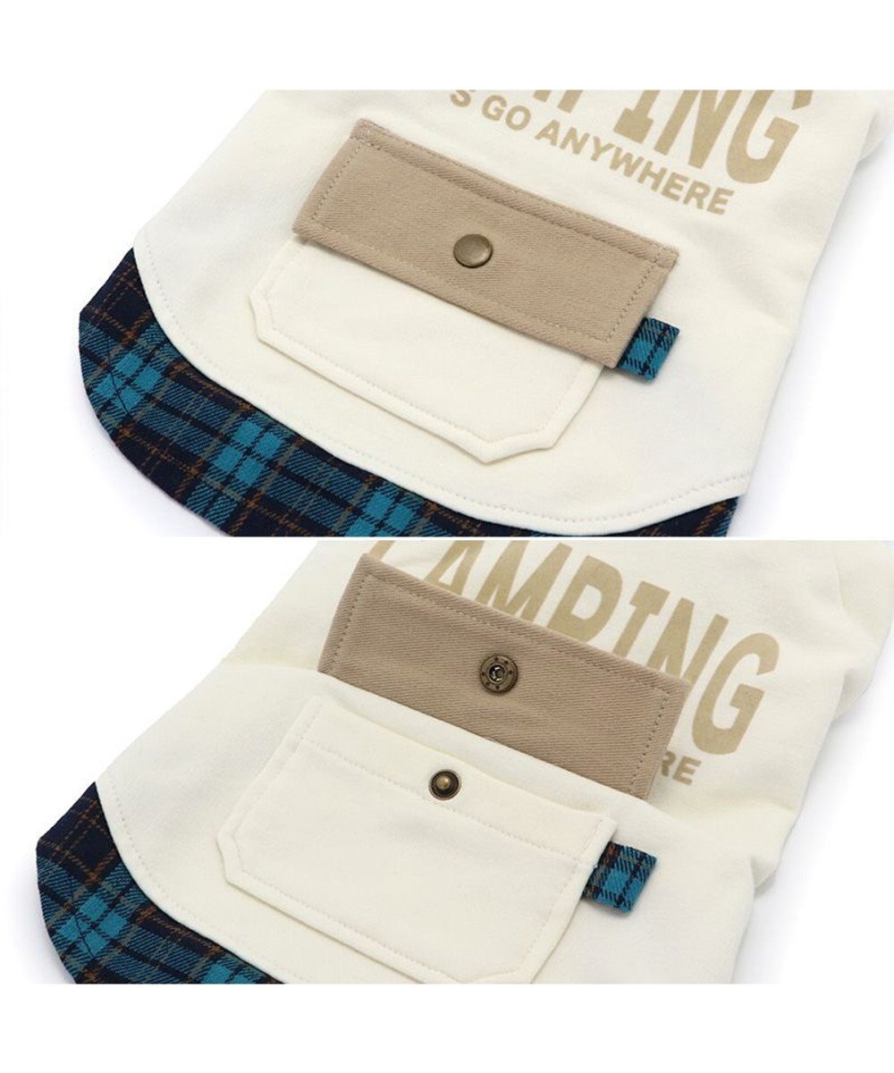 PET PARADISE ペットパラダイス パーカー ホワイト チェック フード ポケット付き 小型犬 