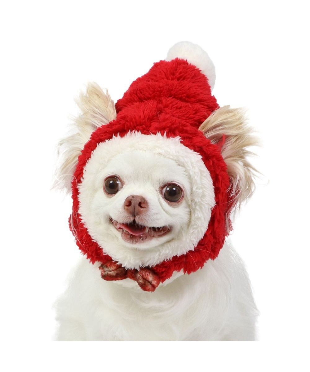 PET PARADISE ペットパラダイス クリスマス サンタ帽子 《ふわふわチェック柄 》 小型犬