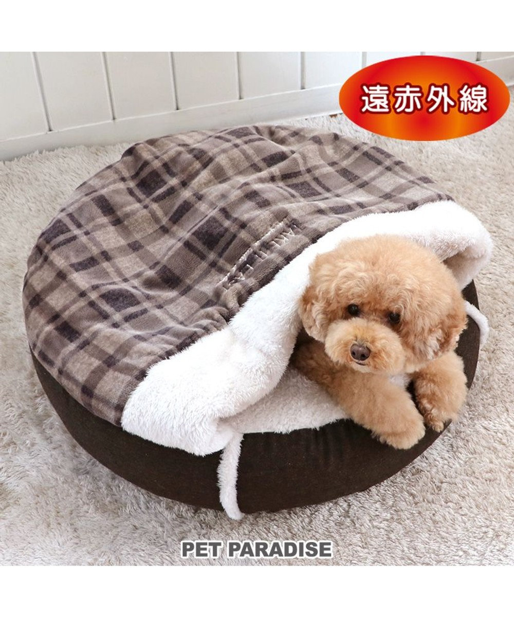 PET PARADISE ペットパラダイス 丸型寝袋 遠赤外線 《チェック柄》 60cm チェック柄