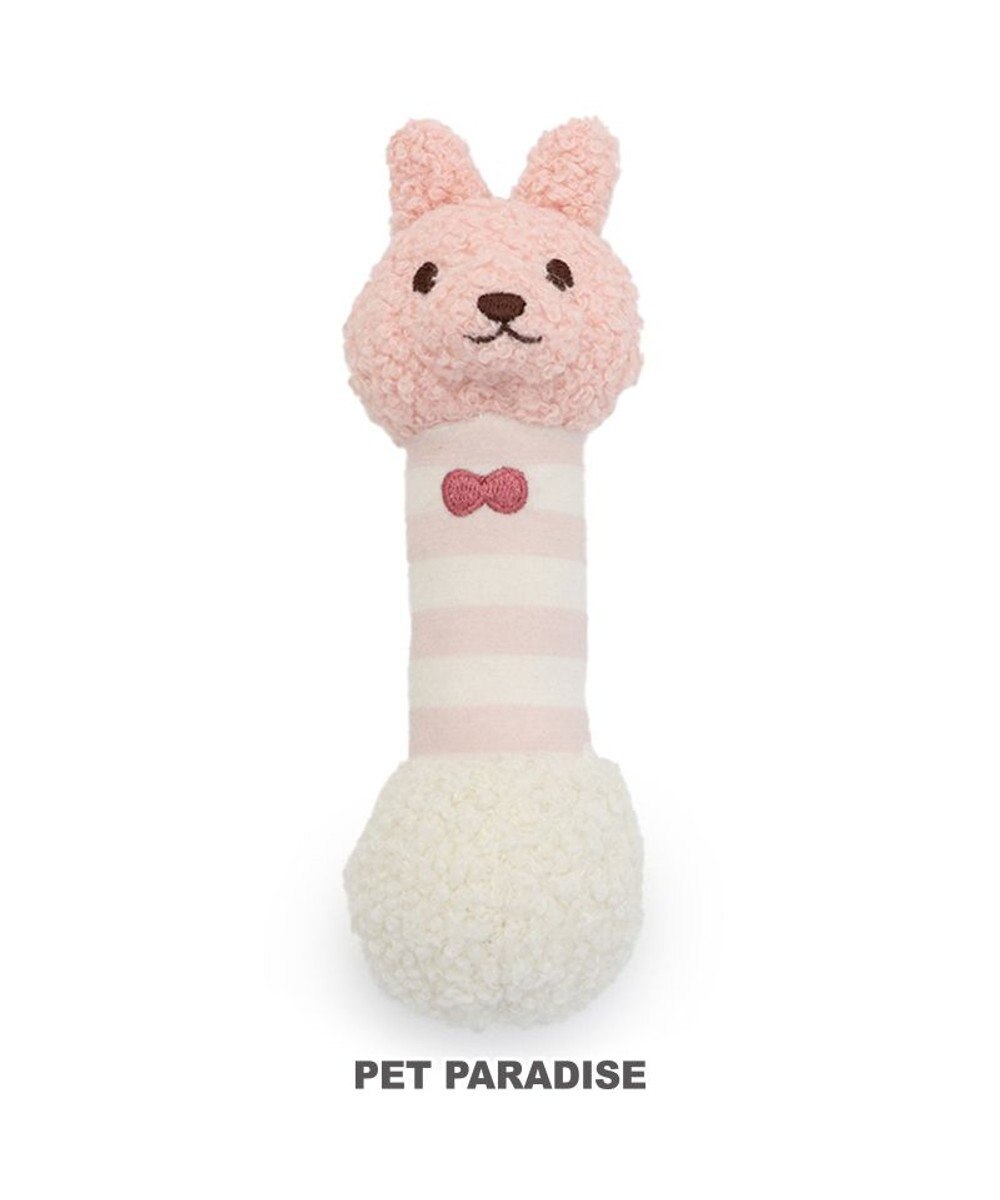 PET PARADISE 犬 おもちゃ ダンベル うさぎ くま ピンク（淡）