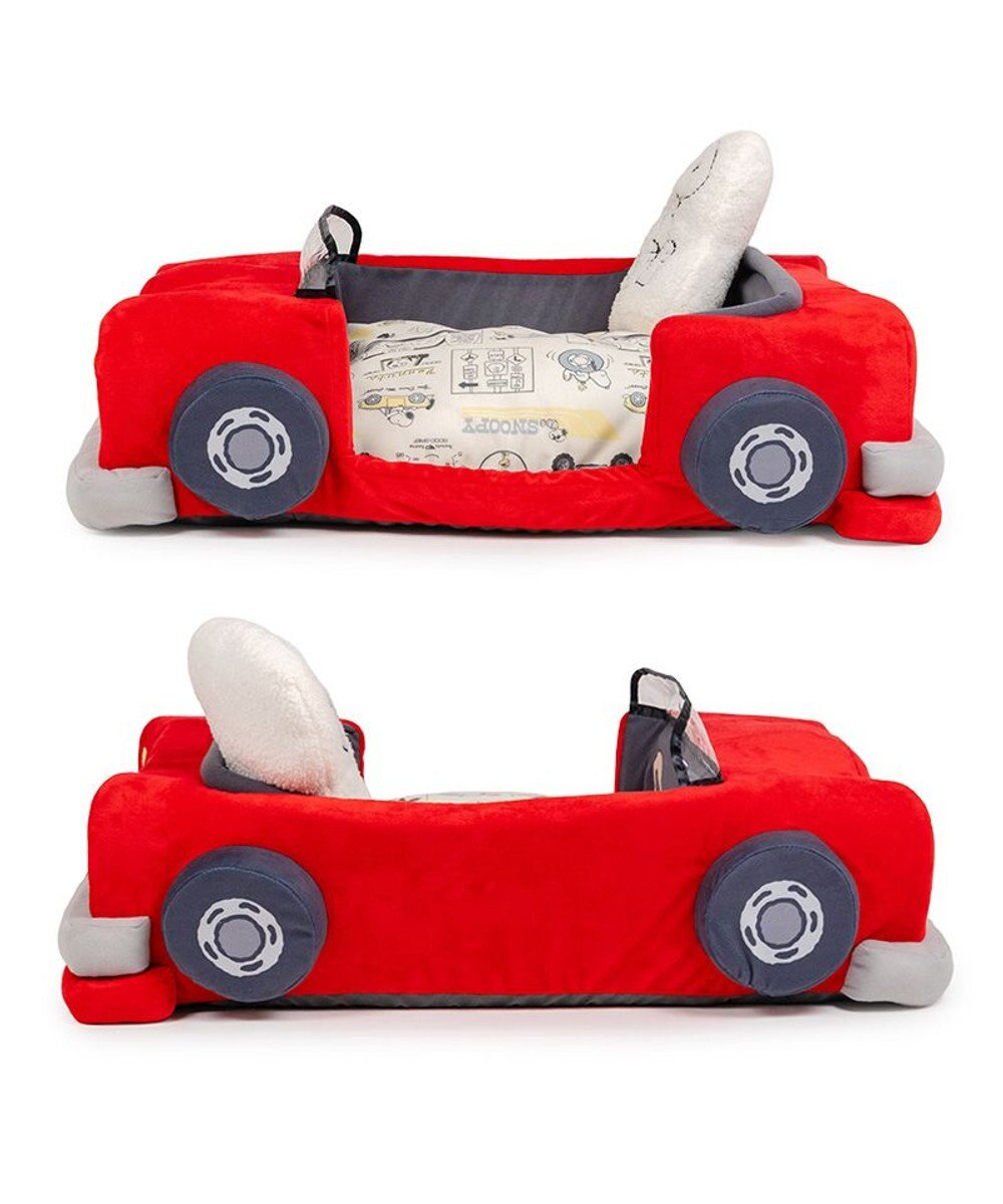 PET PARADISE スヌーピー マイカーカドラー 《レッド》 71×47cm Ｍ 小型犬 