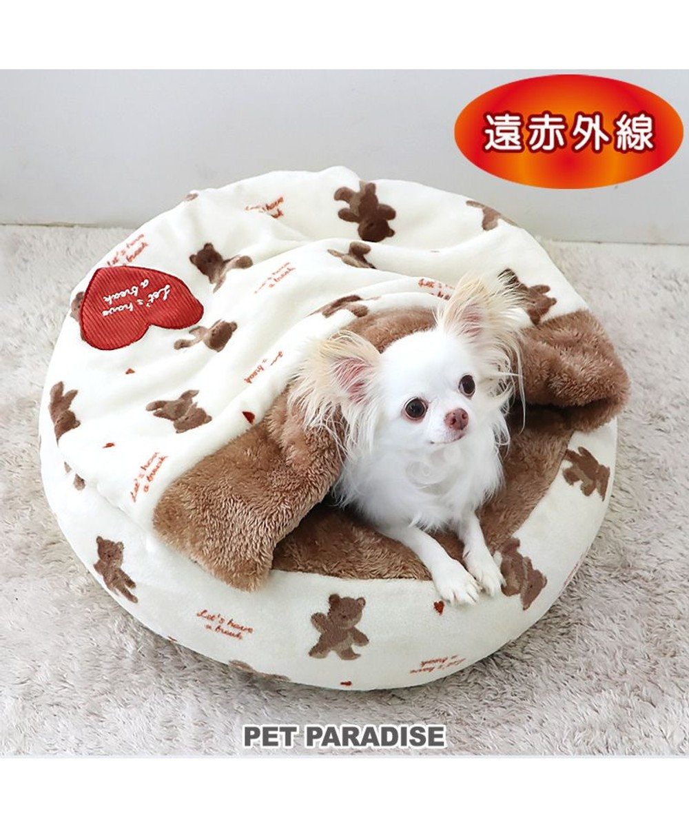 PET PARADISE ペットパラダイス 丸型寝袋 遠赤外線 《くまちゃん柄》 50cm くまちゃん柄