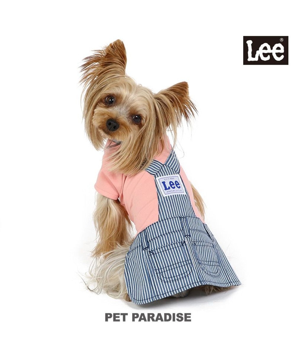 PET PARADISE 犬の服 犬 服 秋冬 Ｌｅｅ スカート つなぎ 【小型犬】 ヒッコリー ピンク（淡）