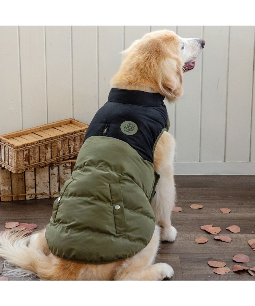 PET PARADISE J.PRESS バイカラーベスト 《カーキ》 中型犬
