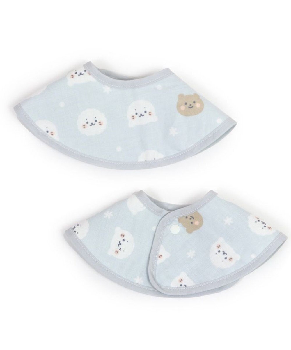 Mother garden しろたん 総柄スタイ 四重ガーゼ よだれかけ 丸型 U型 まんまるスタイ