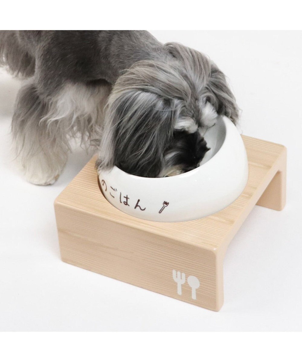 木製フードテーブル【大】（フードボウル別売り）M / PET