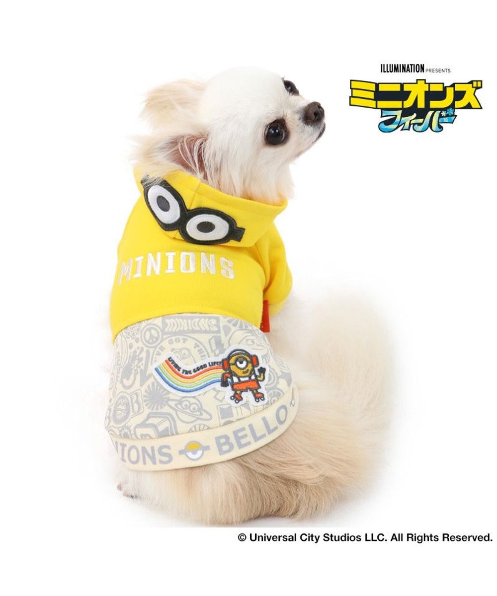 PET PARADISE 犬 服 ミニオン パーカー 【小型犬】フード 切替え 黄