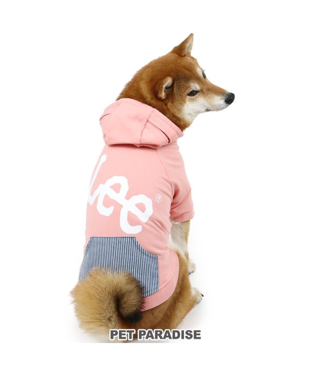 PET PARADISE 犬 服 春服 Ｌｅｅ パーカー 〔中型犬〕 白ロゴ 桃 ペットウエア ペットウェア ドッグウエア ドッグウェア ピンク（淡）