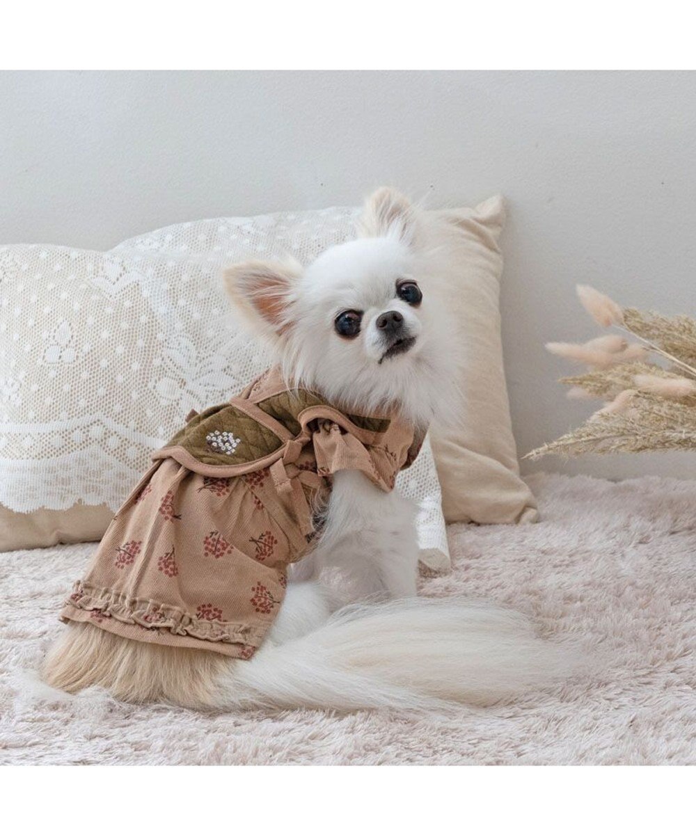 PET PARADISE ペットパラダイス キルトベスト付きワンピース 《ブラウン》 超小型犬 小型犬 