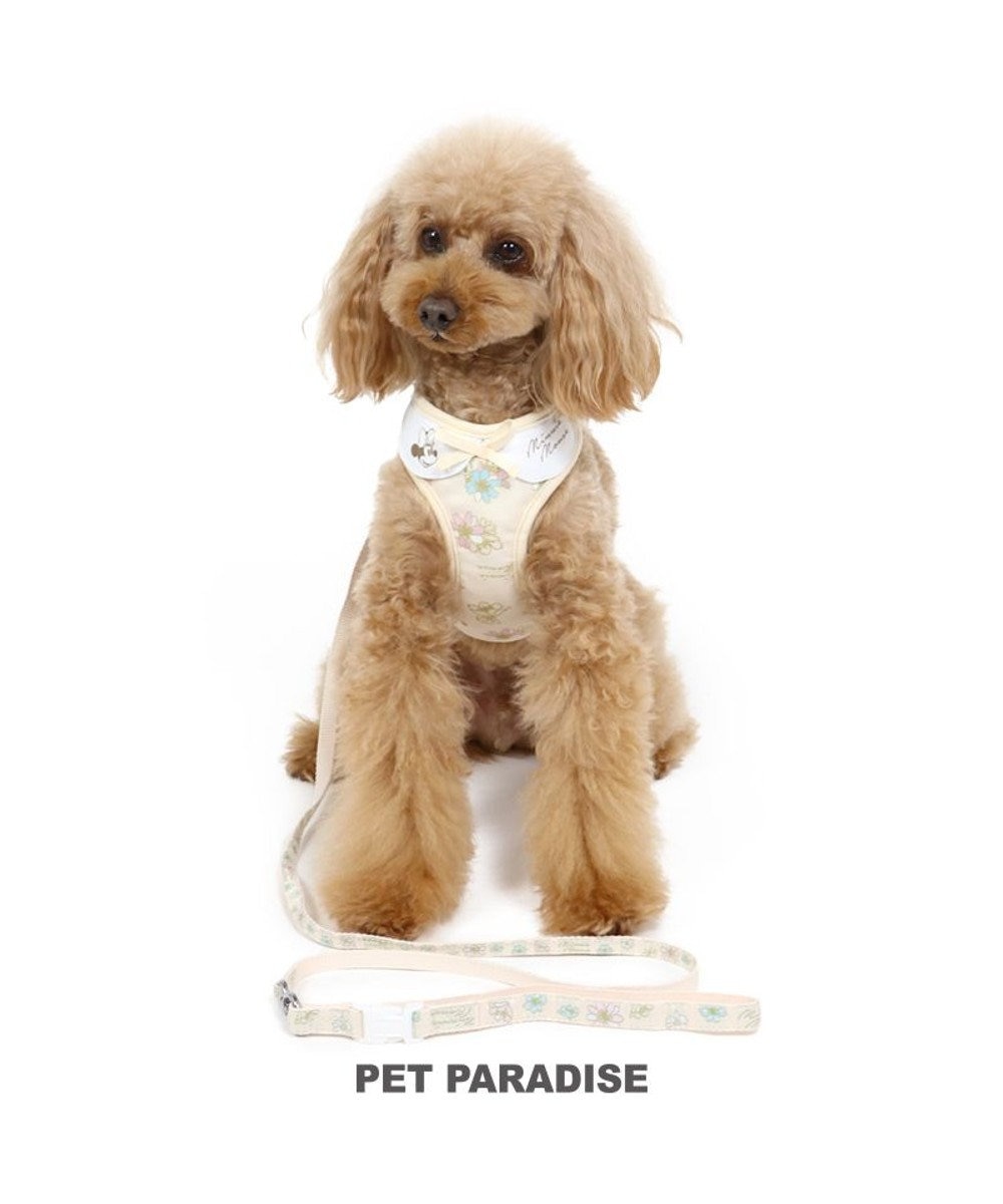 PET PARADISE 犬 ハーネスリード ディズニー ミニーマウス ハーネスリード 〔４Ｓ〕 〔３Ｓ〕 花柄　一体型 超小型犬 小型犬 ピンク（淡）