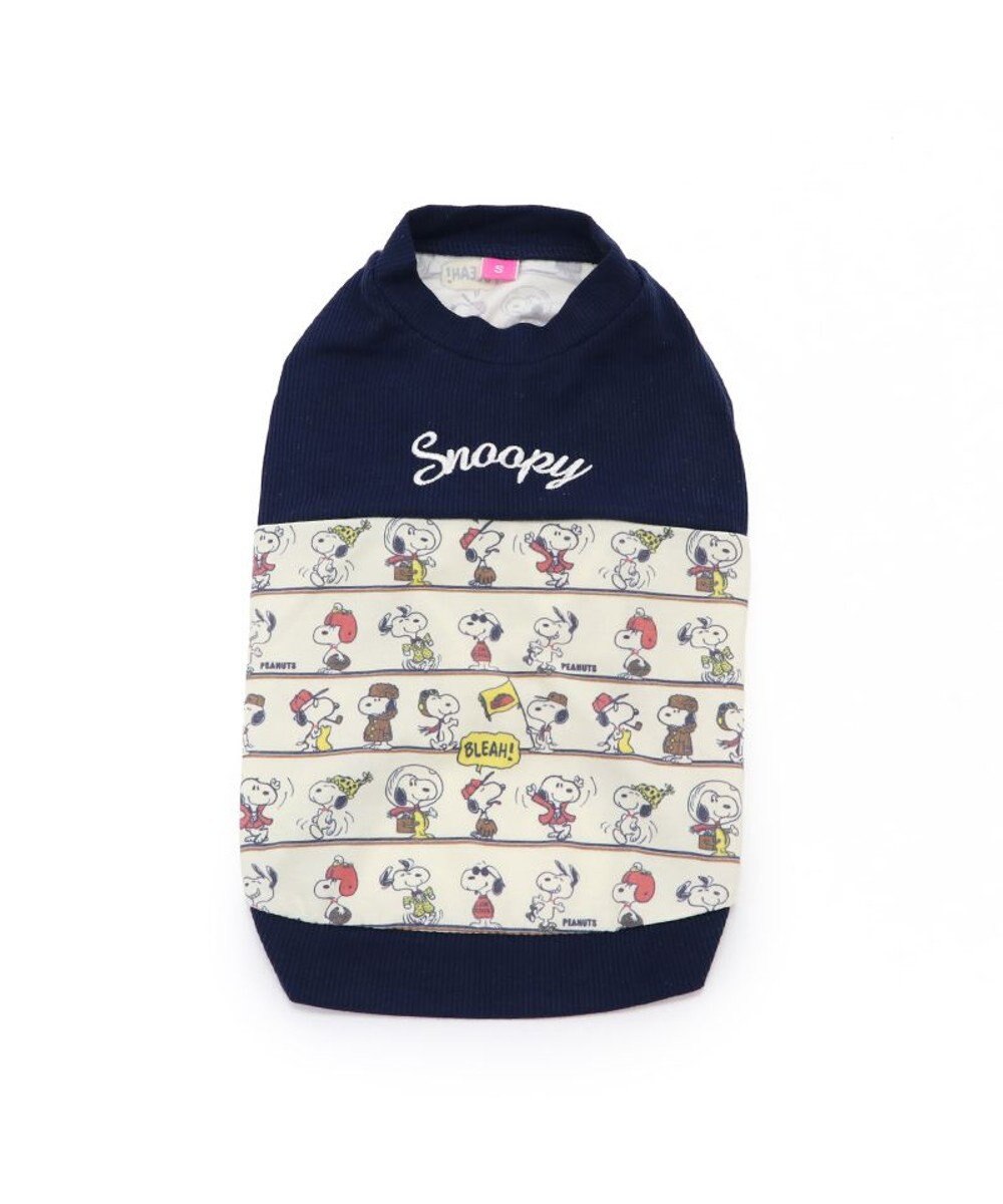 PET PARADISE スヌーピー パッチ付き 長袖 Tシャツ 《 ネイビー》【中型犬】 