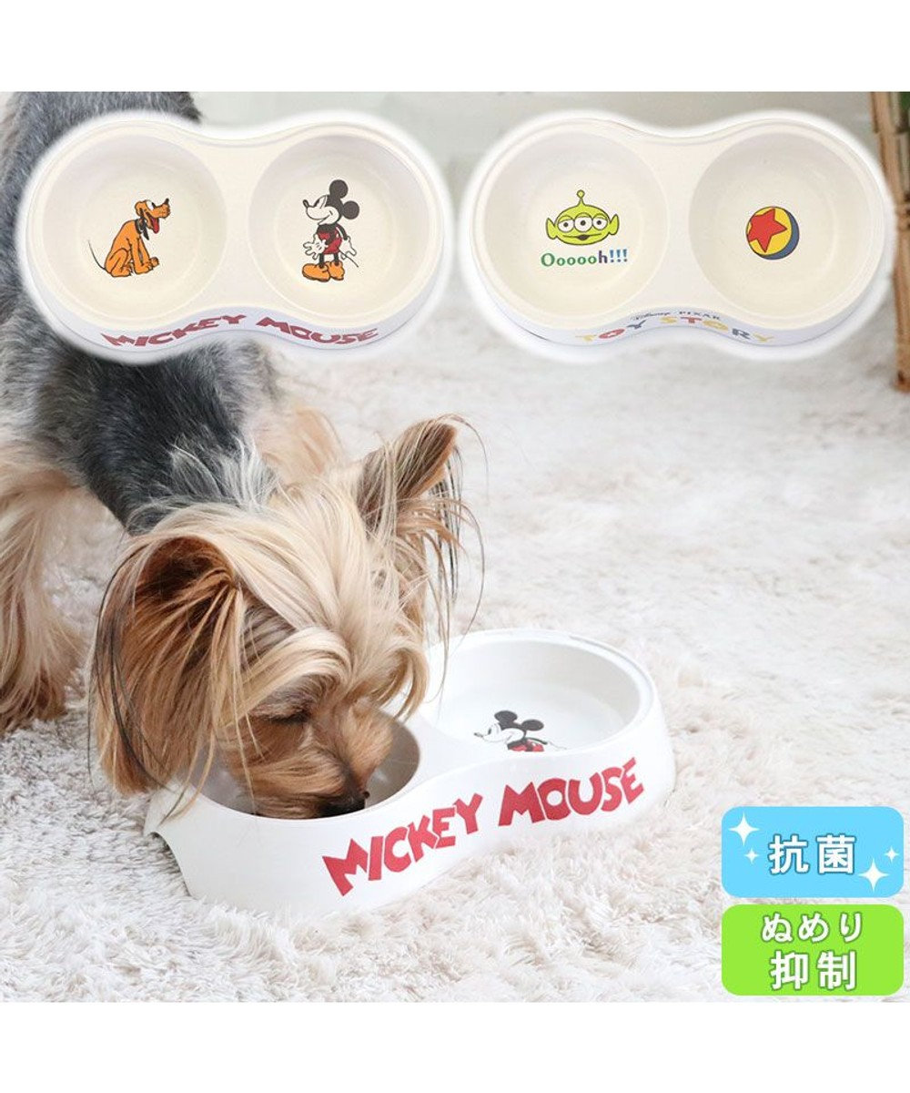 PET PARADISE 犬 フードボウル ディズニー 抗菌 フード ボウル ２連 ミッキーマウス トイ・ストーリー フードボウル 犬 食器 キャラクター ミッキーマウス