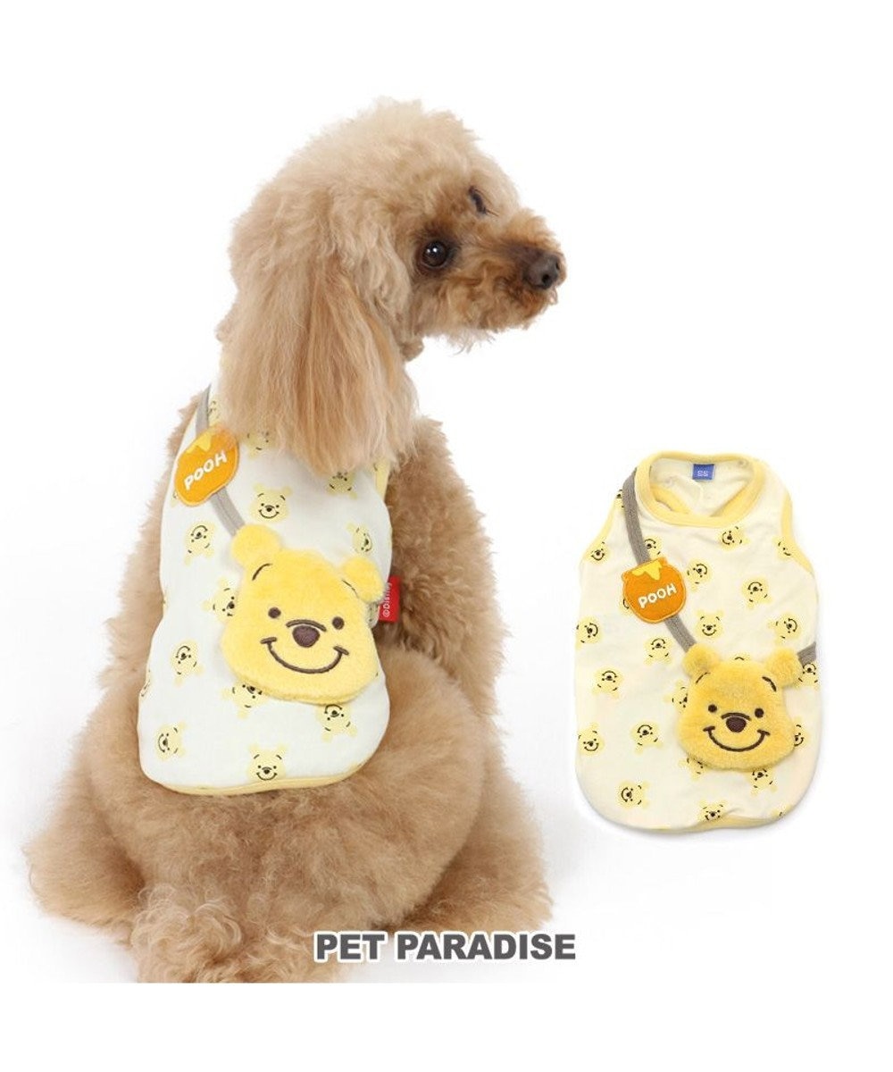 PET PARADISE 犬 服 ディズニー くまのプーさん タンクトップ  【小型犬】 ポーチ付き 黄