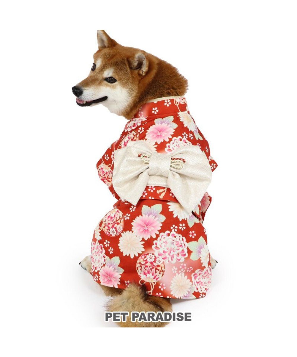 PET PARADISE ペットパラダイス 手毬菊 着物 中型犬 レッド