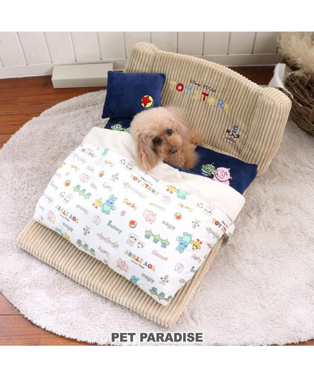 PET PARADISE 犬 ベッド おしゃれ ディズニー トイ・ストーリー 総柄 折畳み カドラーベッド(62×68cm) 犬 猫 ベッド マット 小型犬 介護 おしゃれ かわいい ふわふわ あごのせ ベージュ