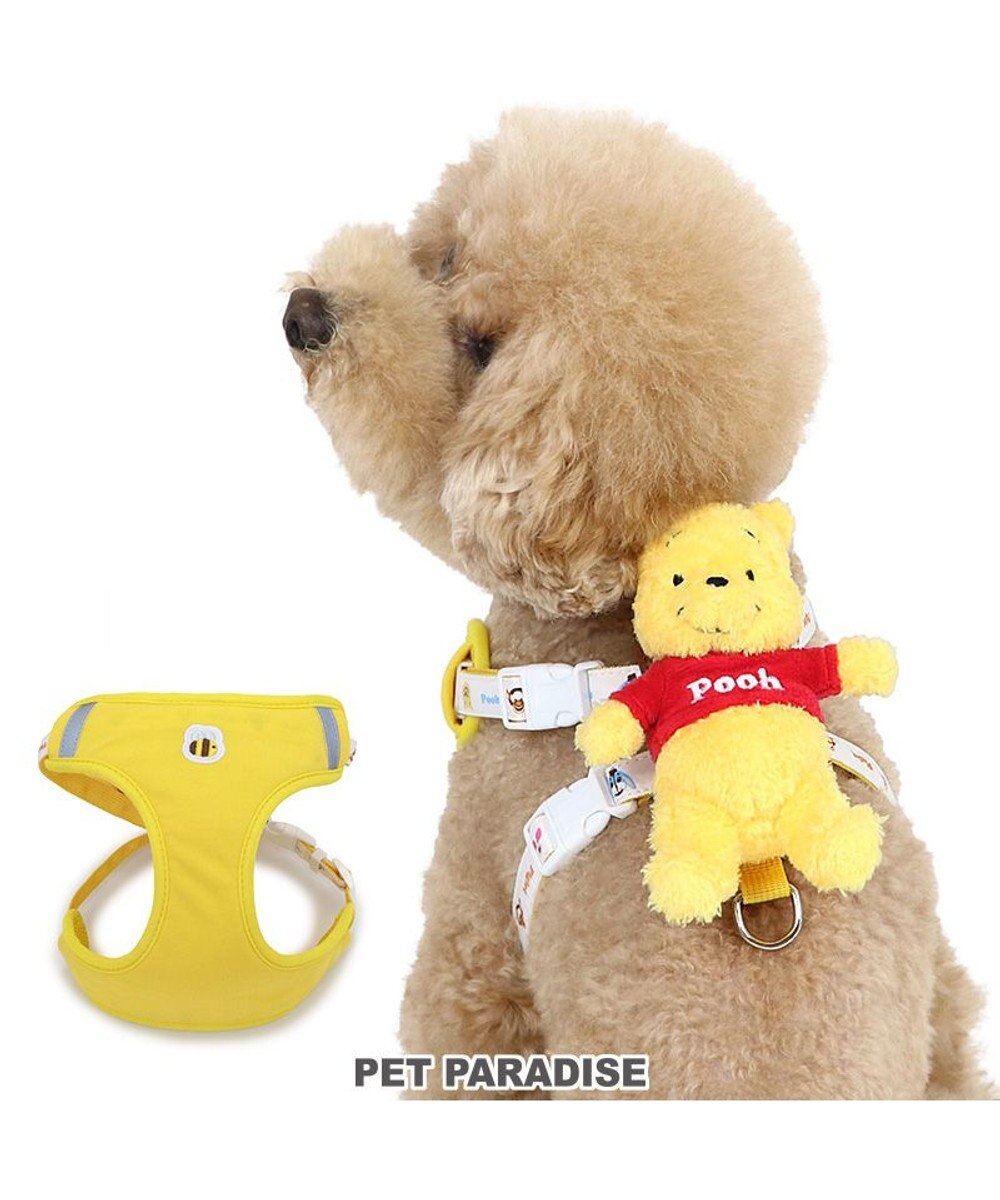 PET PARADISE ディズニー くまのプーさん マスコット付き ハーネス Ｓ 小型犬 黄
