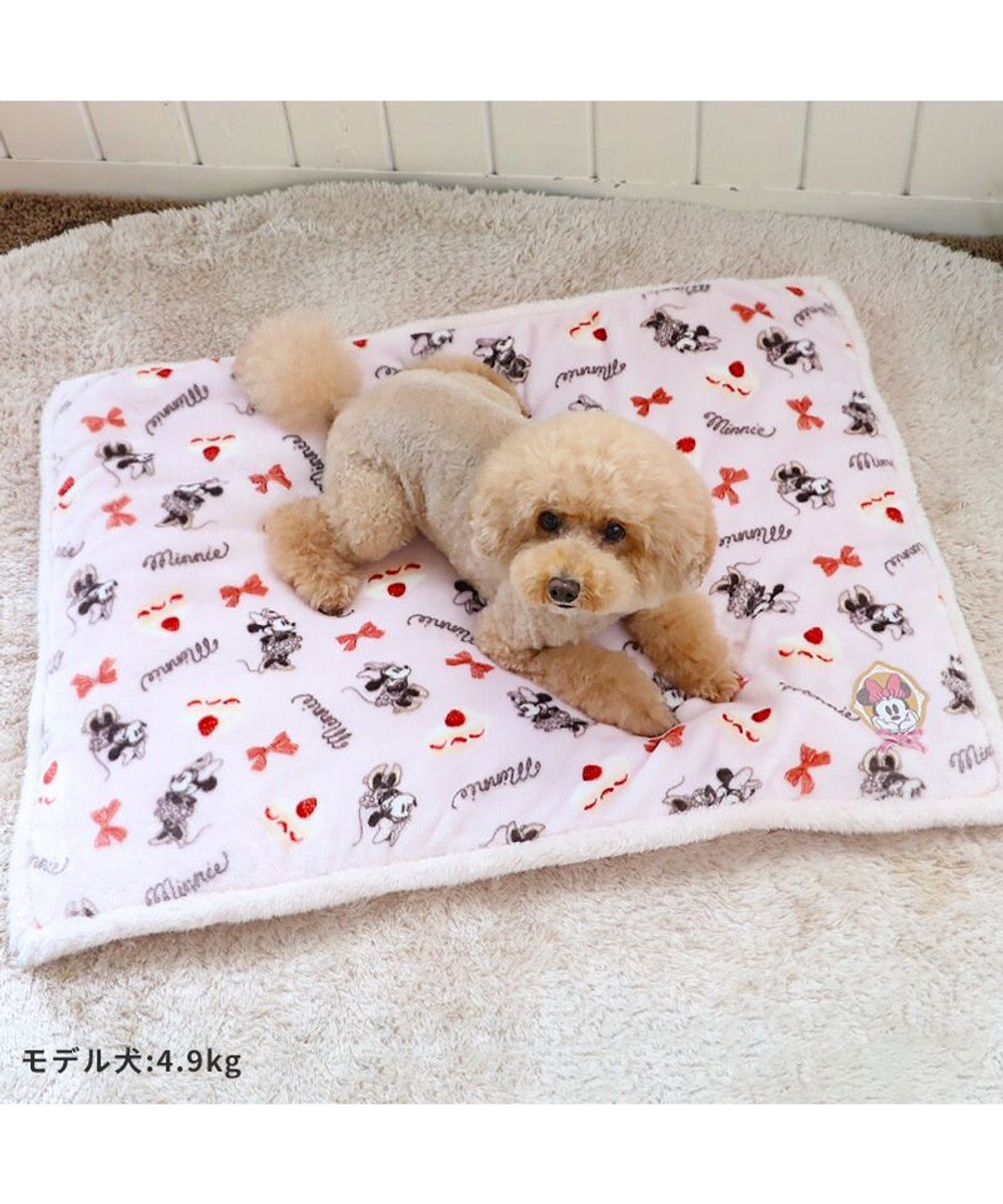 PET PARADISE ディズニーミニーマウス 遠赤外線 ボアマット 《ケーキ柄  》(80×60cm) 
