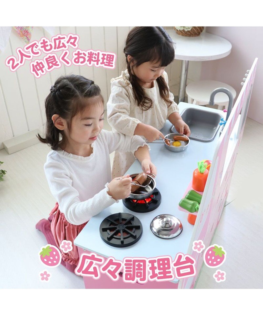 Mother garden マザーガーデン 木製 おままごと キッチン 音が鳴る ストロベリーキッチンカー 