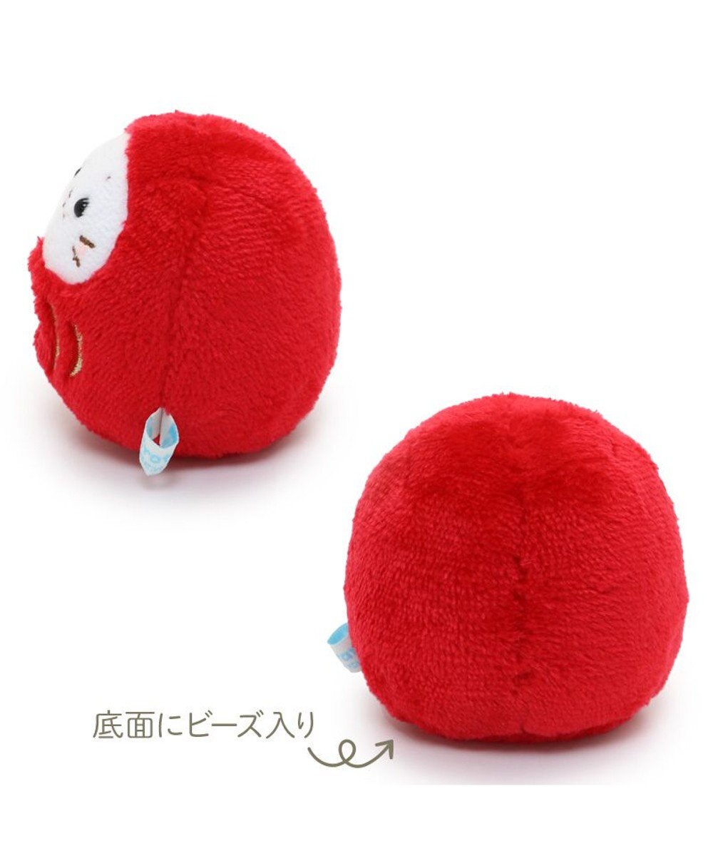 赤い花形ぬいぐるみマスコット しろたん だるまマスコット 《赤》 単品 8cm / Mother garden